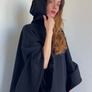 Free the Sheep- Spirit Hood- Elegant Black Hooded Unisex Cloak